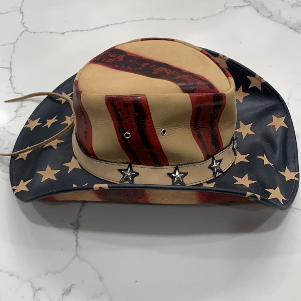 Genuine Bullhide‎ U. S. Flag Hat. Size M - Picture 8 of 16
